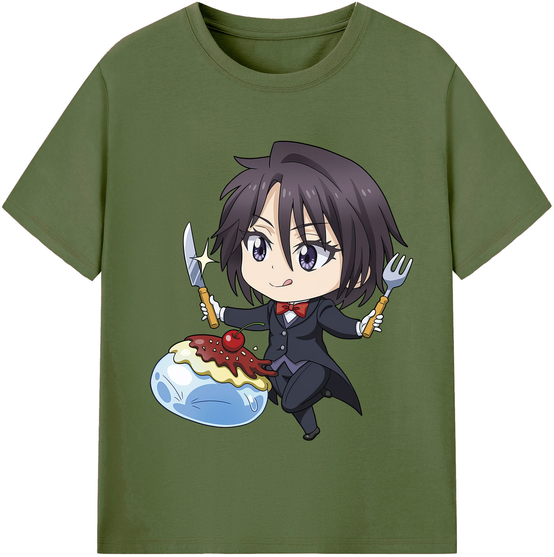 （画像用） 転スラ Regarding Reincarnated to Slime 綿100％半袖Tシャツ（フロントプリント）